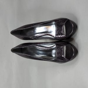 Calvin Klein Daliah Metallic Peep-toe Heels